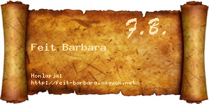Feit Barbara névjegykártya